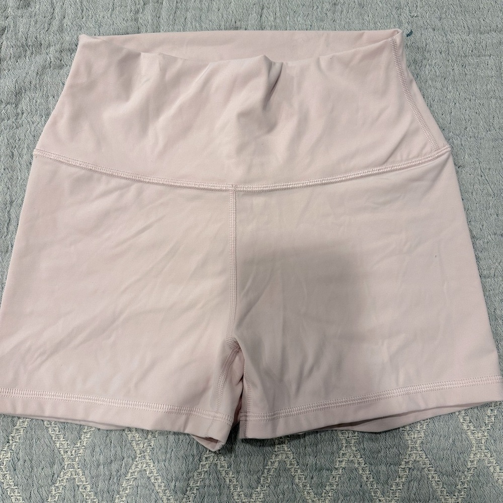 Light Pink High Rise Workout Shorts | Activewear Shorts
